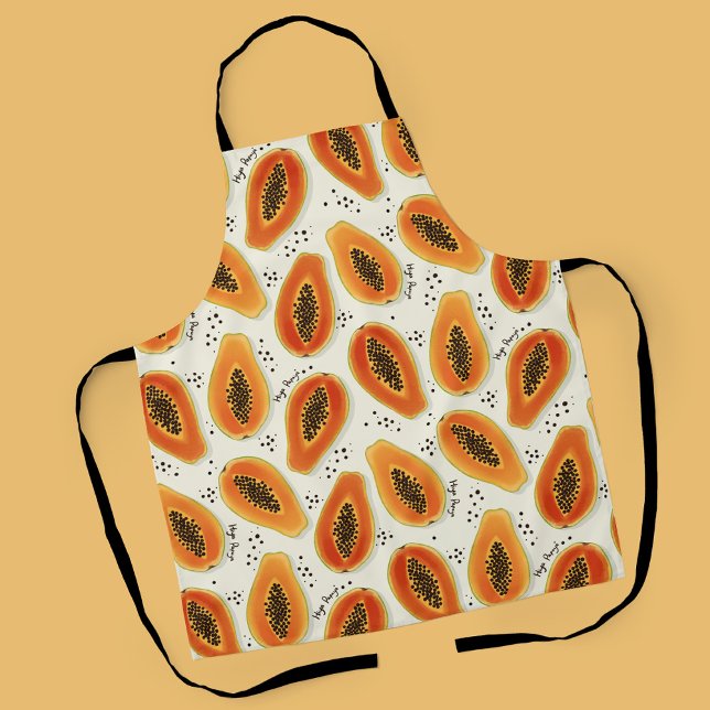 Hiya Papaya Pattern  Apron (Cute Hiya Papaya Patterned Apron)