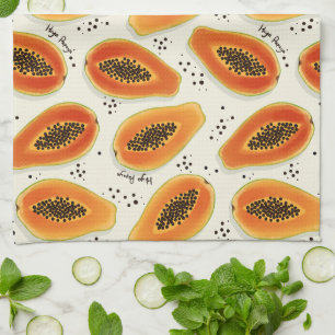 Hiya Papaya Pattern  Kitchen Towel