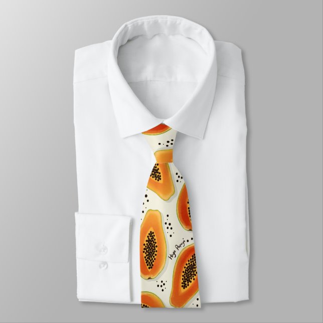Hiya Papaya Pattern  Neck Tie (Tied)