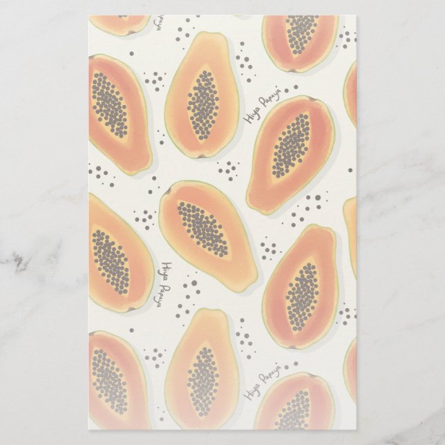 Hiya Papaya Pattern  Stationery (Front)