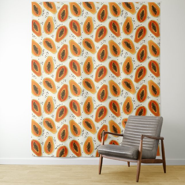 Hiya Papaya Pattern  Tapestry (In Situ)