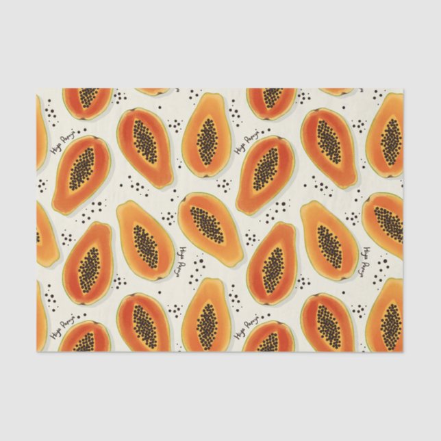 Hiya Papaya Pattern  Tissue Paper (Front)