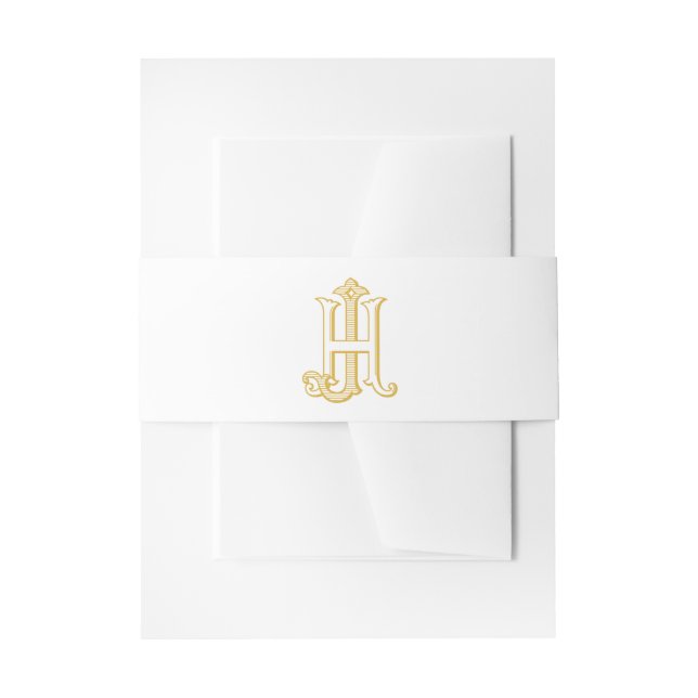 HJ monogram or JH monogram belly band (Front Example)