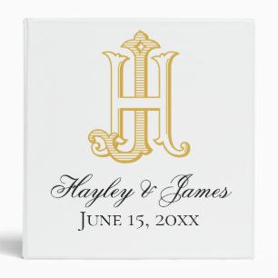 HJ Monogram or JH Monogram wedding binder