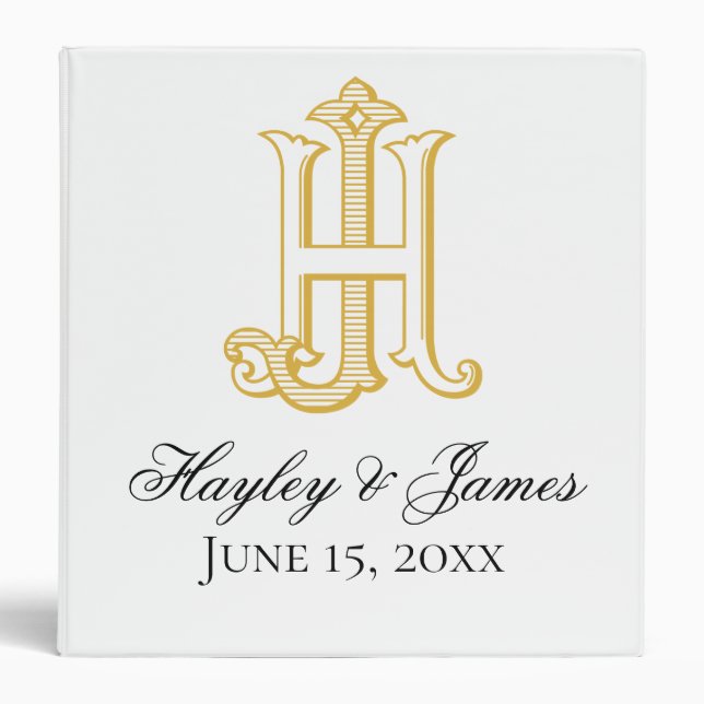 HJ Monogram or JH Monogram wedding binder (Front)