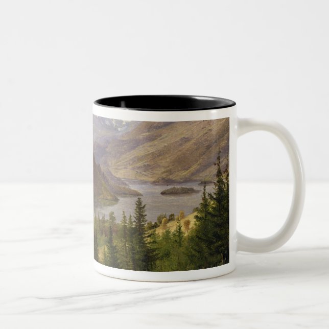 Hjelle in Valders, Tile Fjord, 1835 Two-Tone Coffee Mug (Right)