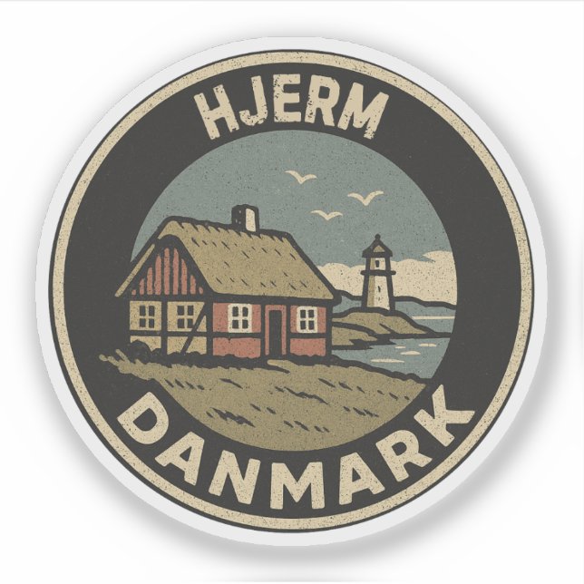 Hjerm, Denmark Danmark  Sticker (Front)