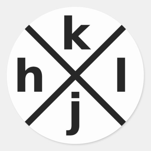 hjkl for Hardcore ViVim Hackers _ Round Sticker