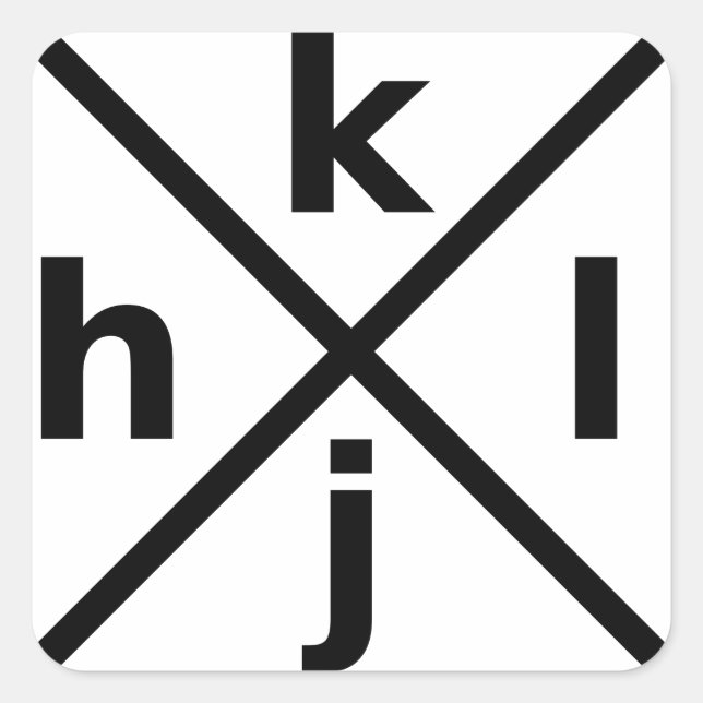 hjkl for Hardcore Vi/Vim Hackers - Square Sticker (Front)