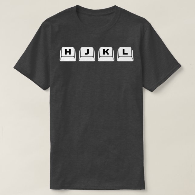 HJKL Navigation Keyboard Keys Design for Vim Hacke T-Shirt (Design Front)