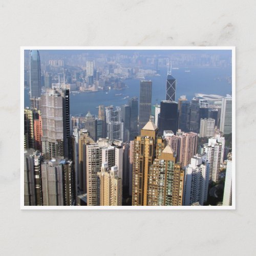 hk skyscraper view postcard