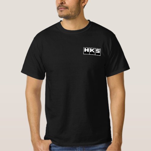 HKS Vintage T_Shirt Black  White Logo