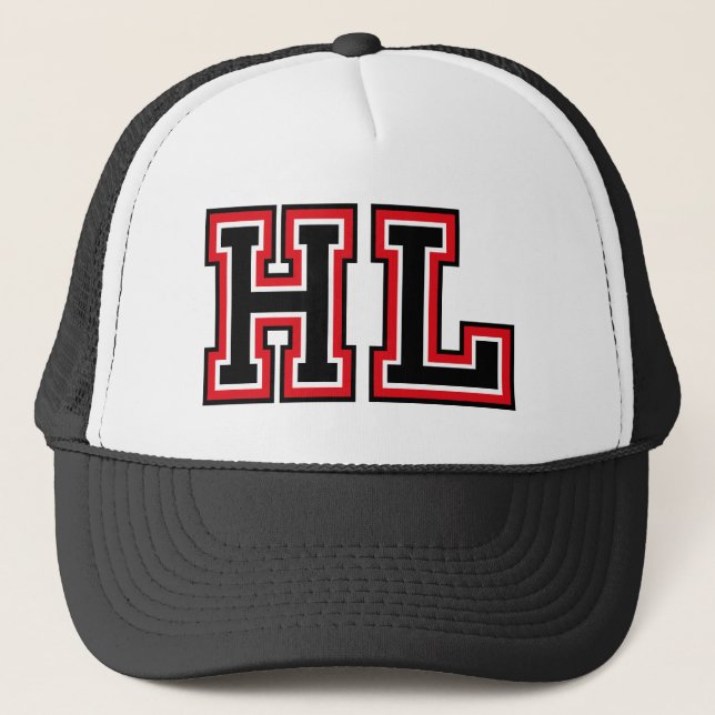 'HL' Monogram Trucker Hat (Front)
