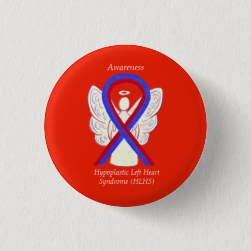 HLHS Awareness Ribbon Angel Custom Button Pins