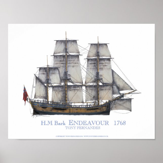 HM Bark Endeavor 1768, tony fernandes Poster (Front)