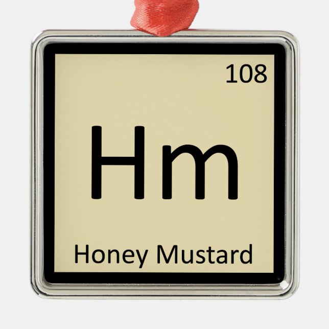 Hm - Honey Mustard Chemistry Periodic Table Symbol Metal Ornament (Front)