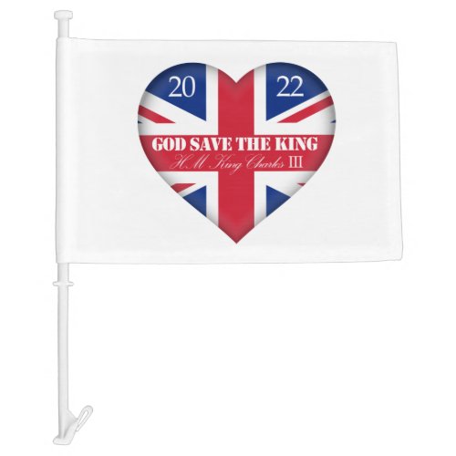 HM King Charles III 2022 God Save The King Car Flag
