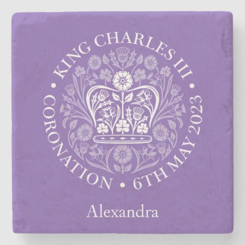 HM King Charles III Coronation Personalized Stone Coaster