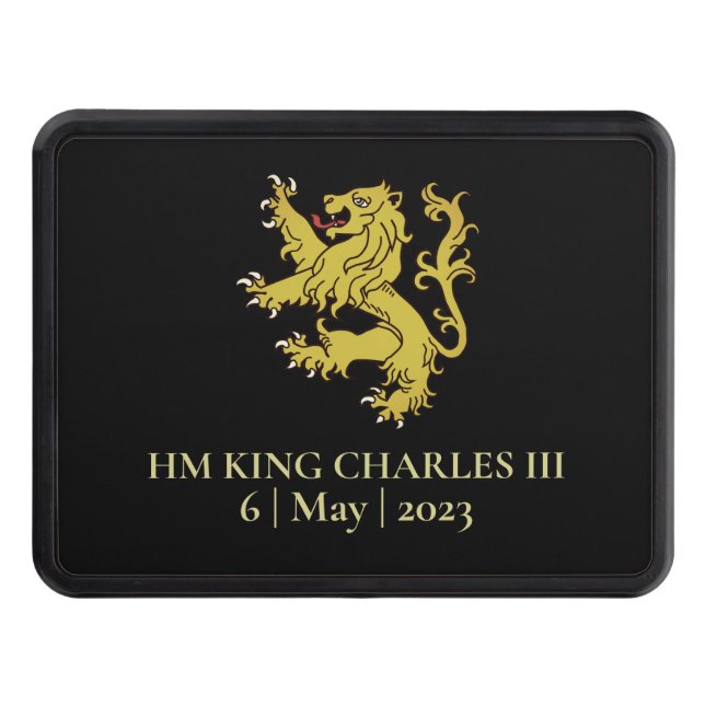 HM King Charles III Heraldry Lion Hitch Cover (Front)