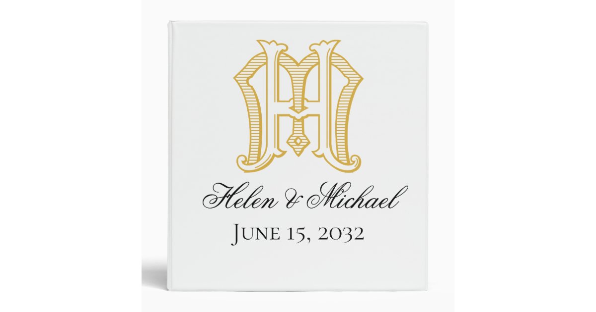 HM Monogram or MH Monogram wedding binder