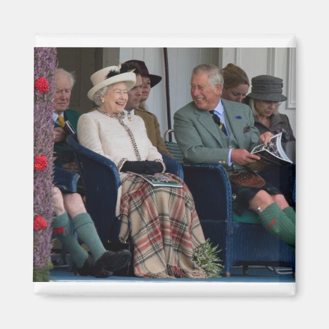 HM Queen Elizabeth II and HRH Prince Charles 2014 Magnet (Front)