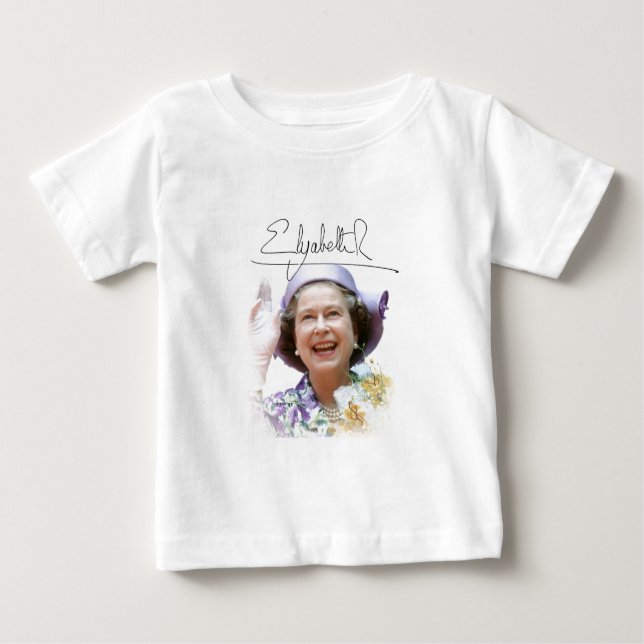 HM Queen Elizabeth II Baby T-Shirt (Front)