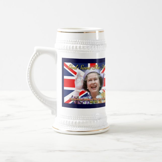 HM Queen Elizabeth II Diamond Jubilee Beer Stein (Left)