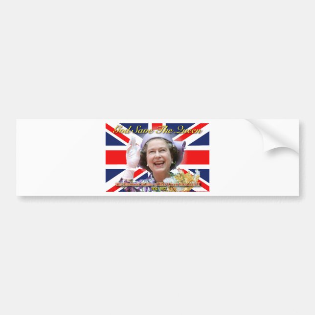 HM Queen Elizabeth II Diamond Jubilee Bumper Sticker (Front)