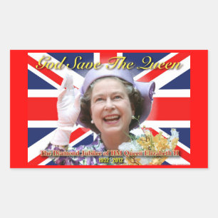 HM Queen Elizabeth II Diamond Jubilee Rectangular Sticker