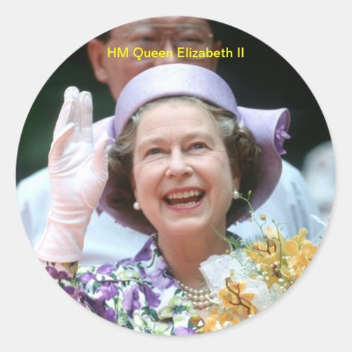 HM Queen Elizabeth II_Hong Kong_1987 Classic Round Sticker