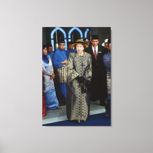 HM Queen Elizabeth II Malaysia 1989 Canvas Print