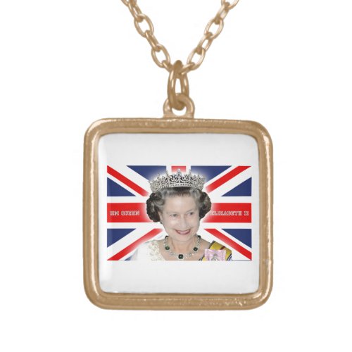 HM Queen Elizabeth II _ Pro photo Gold Plated Necklace