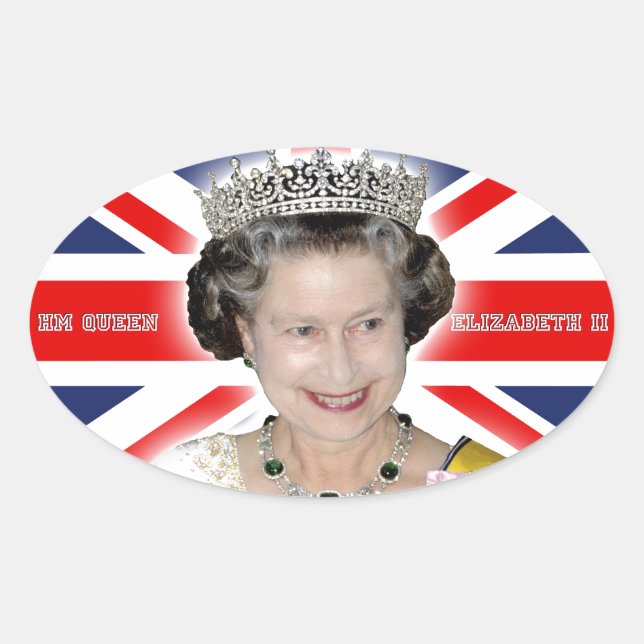 HM Queen Elizabeth II - Pro photo Oval Sticker (Front)