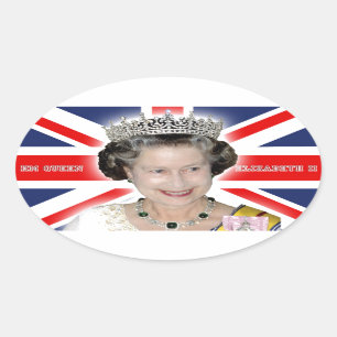 HM Queen Elizabeth II - Pro photo Oval Sticker