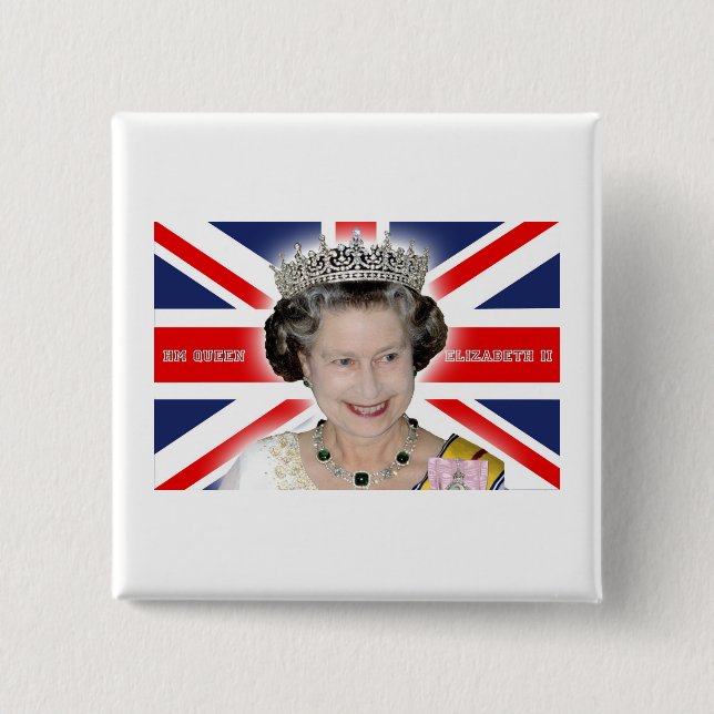 HM Queen Elizabeth II - Pro photo Pinback Button (Front)
