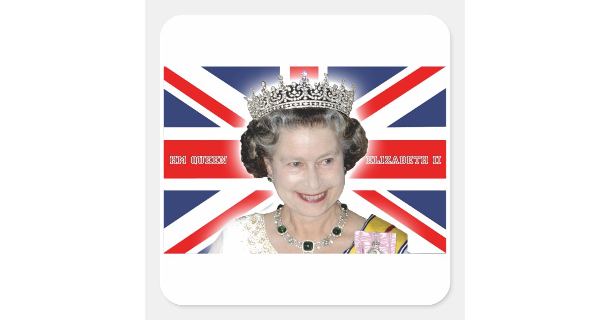 HM Queen Elizabeth II - Pro photo Square Sticker | Zazzle