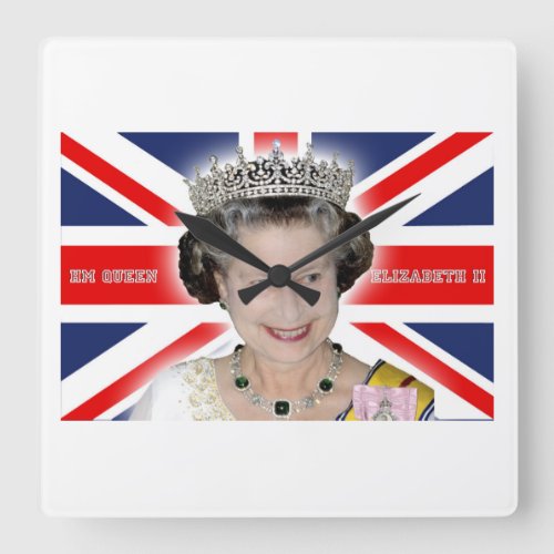 HM Queen Elizabeth II _ Pro photo Square Wall Clock