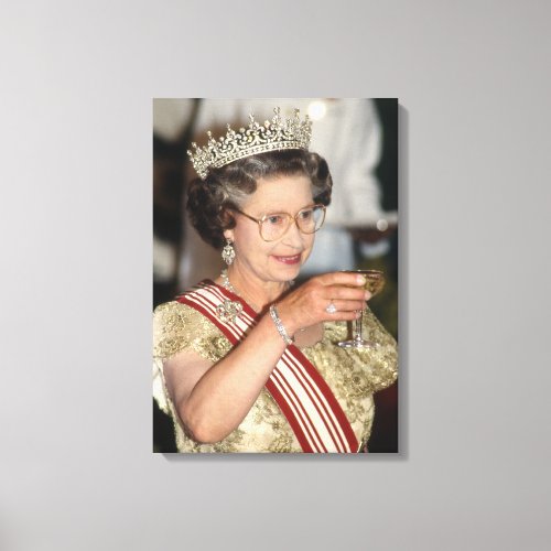 HM Queen Elizabeth II Singapore 1989 Canvas Print