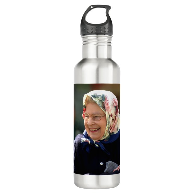HM Queen Elizabeth II Stainless Steel Water Bottle (Front)