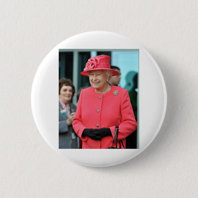 HM Queen Elizabeth II Warrington 2012 Professional Button (Front)