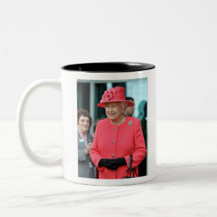 HM Queen Elizabeth II Warrington 2012 Professional Two-Tone Coffee Mug