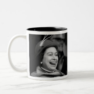 HM Queen Elizabeth II Windsor 1972 Professional Ph Two-Tone Coffee Mug