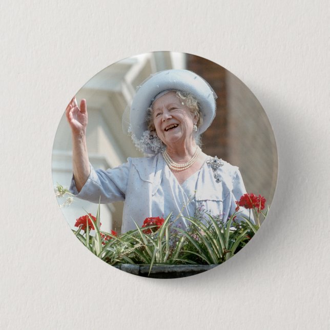 HM Queen Elizabeth, the Queen Mother 1990 Button (Front)