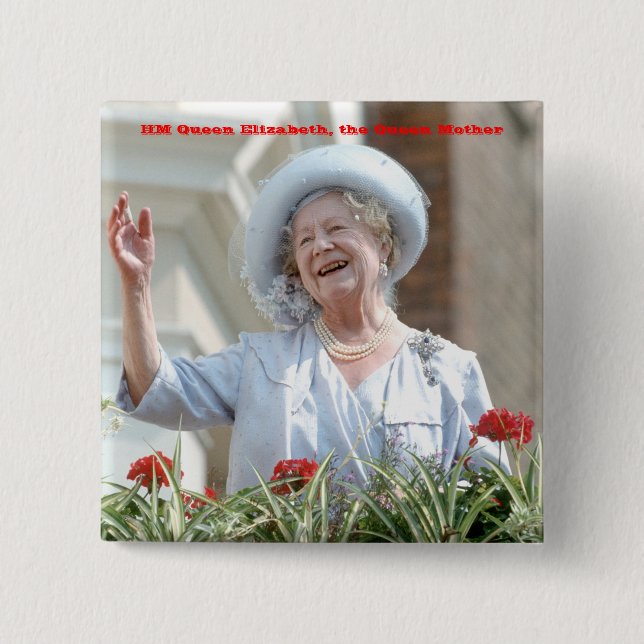 HM Queen Elizabeth, the Queen Mother 1990 Button (Front)