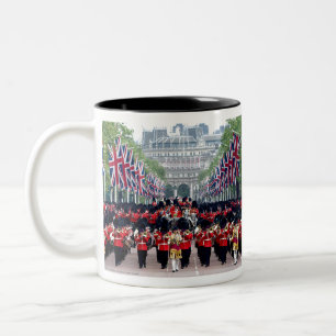 HM Queen Elizabeth Trooping of the Color London Two-Tone Coffee Mug