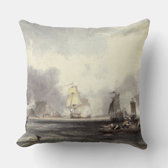HM Ships Imogene and Andromache passing the Batter Throw Pillow (Front)