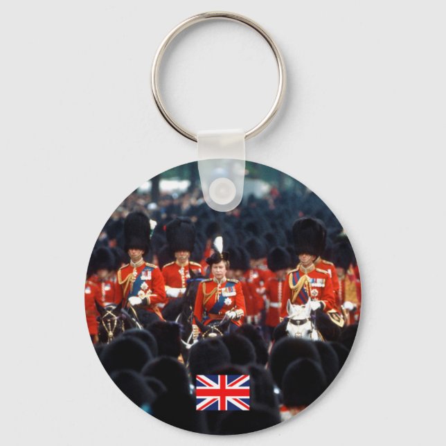 HM The Queen Elizabeth II Prince Philip London Keychain (Front)