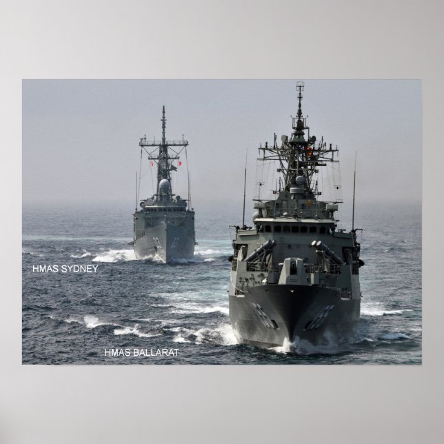 HMAS Sydney (FFG 03) and HMAS Ballarat (FFG 155)+ Poster (Front)
