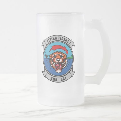 HMH_361 Flying Tigers Frosted Glass Beer Mug