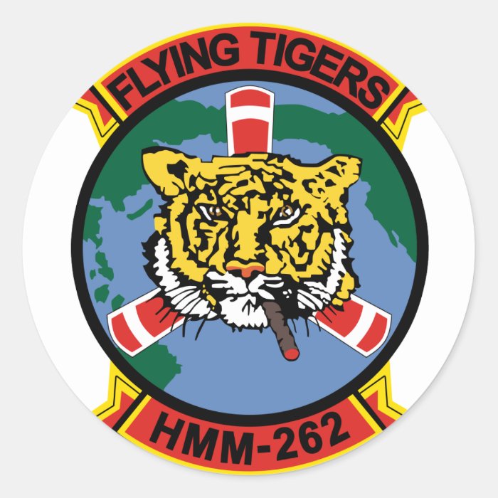 HMM 262 Flying Tigers Round Stickers